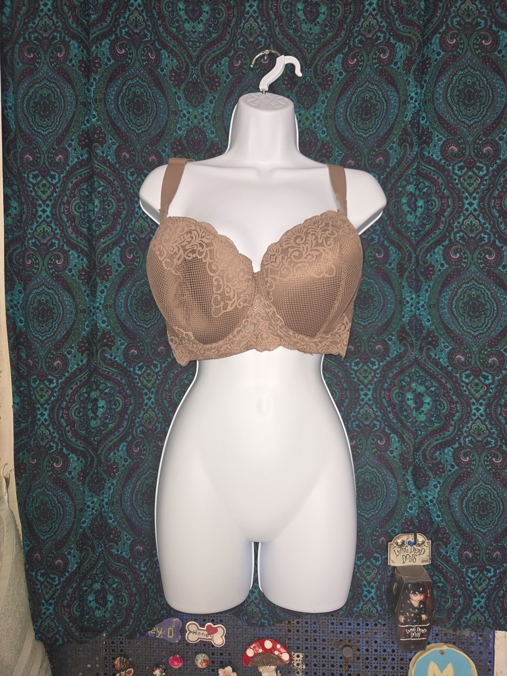 SHEIN Brown Lace Underwire Bra